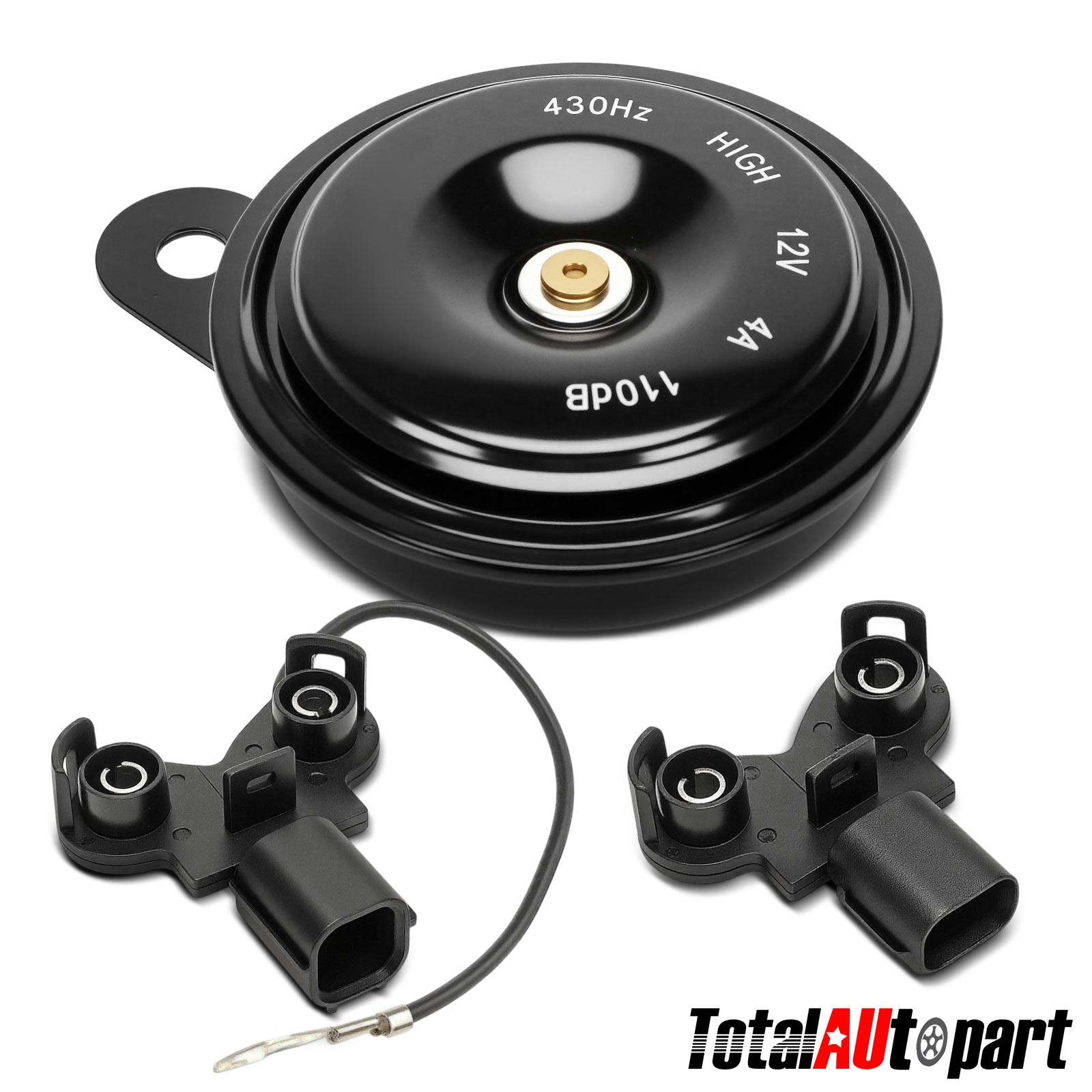 76.5mm Black Metal Disc Horn w/2 Connectors for Honda CR-V Civic Accord Acura
