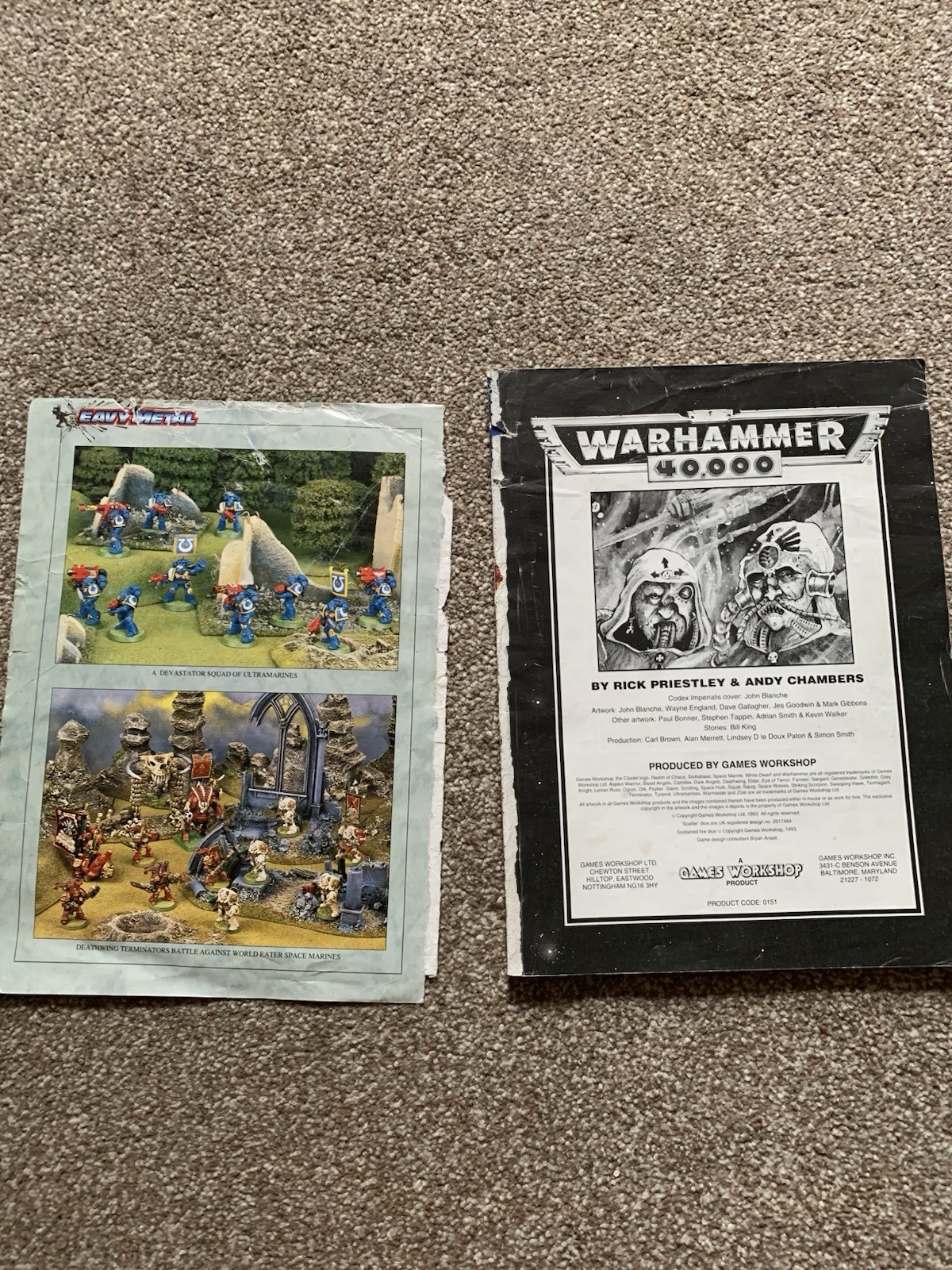 Warhammer 40,000 2nd Edition Rulebook, Codex Imperialis 1993 softback