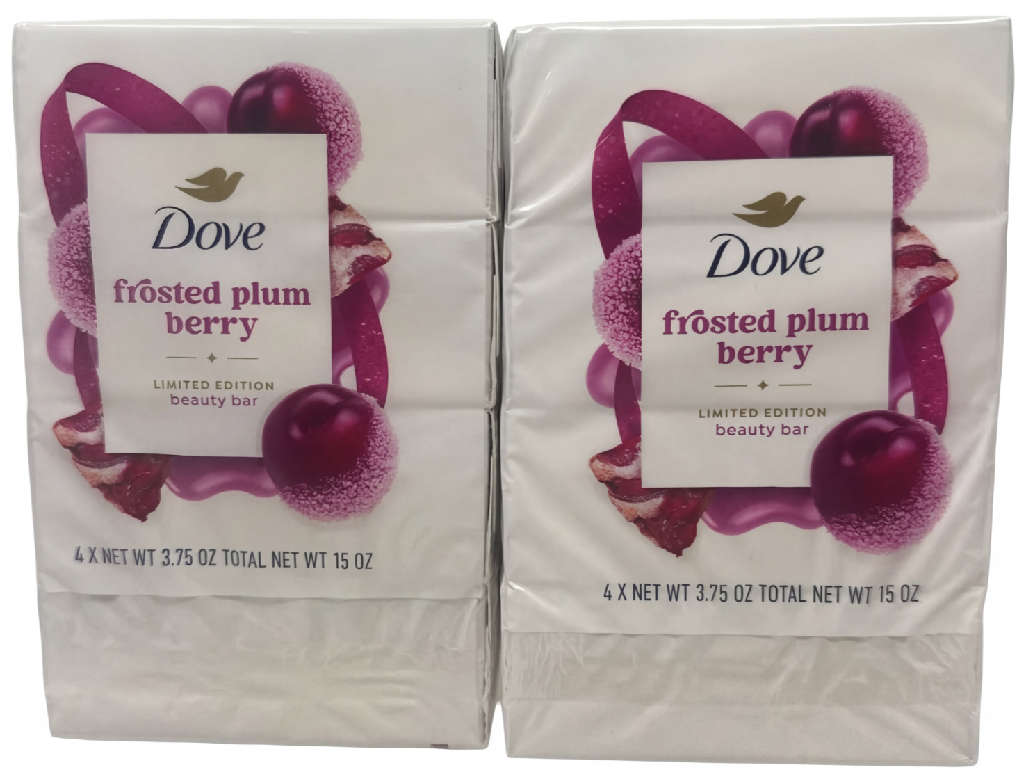 8 Bars Dove Frosted Plum Berry Limited Edition Holiday Treats Bar Soap 3.75 oz.