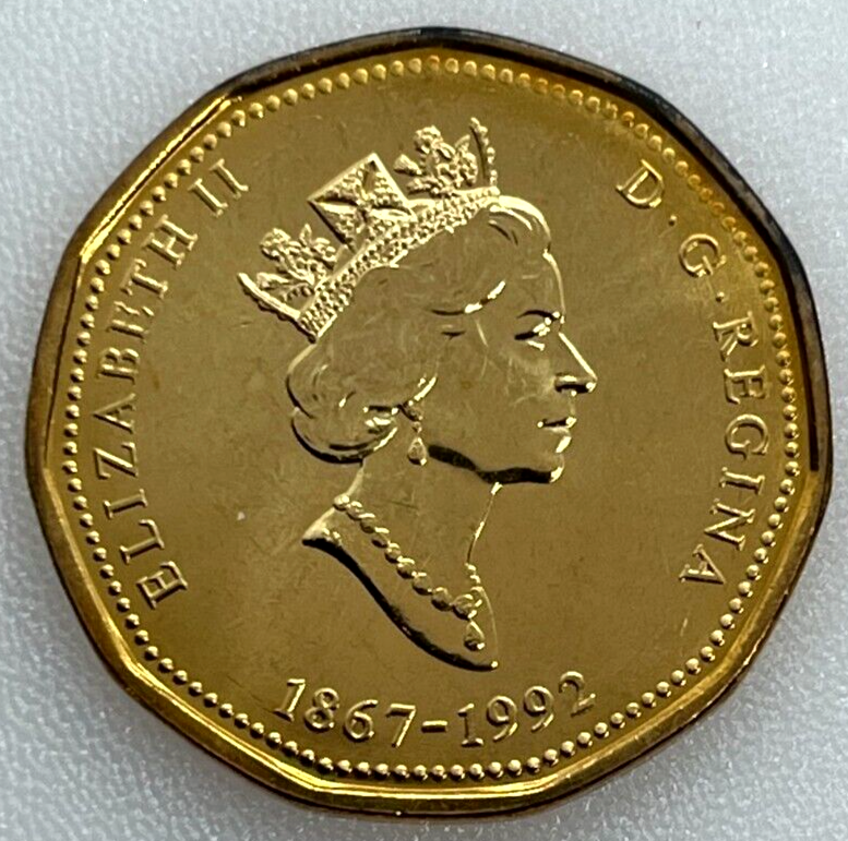 Loonie - 1992 Canada 1 Dollar 125 Confederation Commemorative Coin, UNC