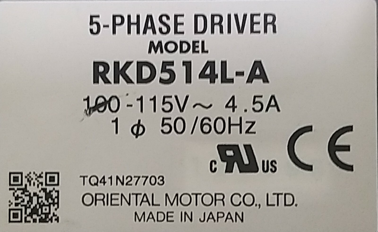 VEXTA UDK5214NW 5 Phase Driver, USED