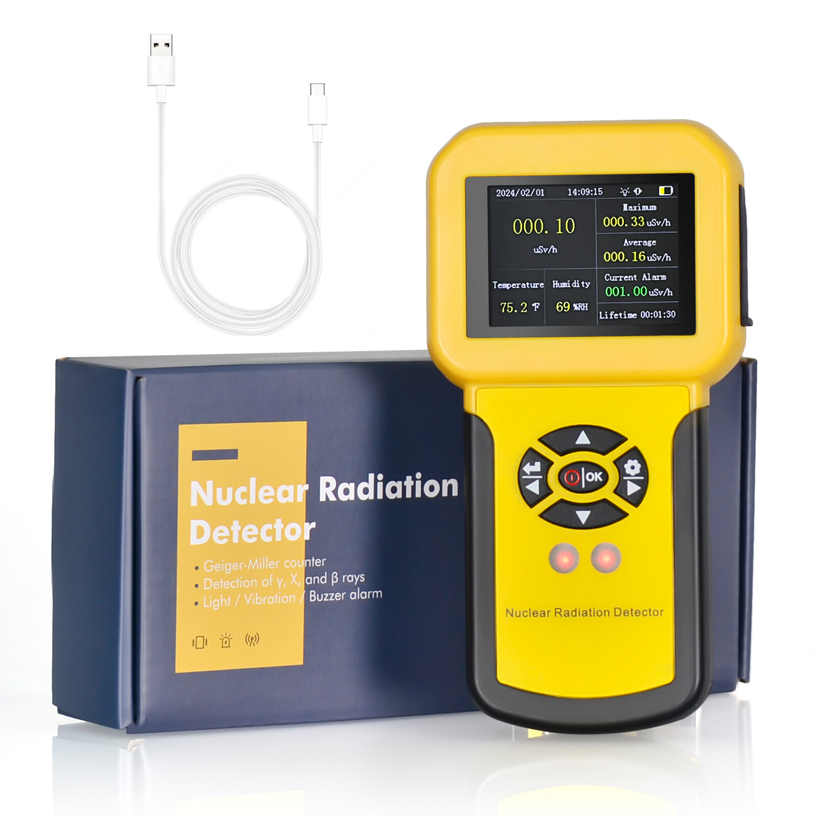 HoldPeak Nuclear Radiation Detector GM Geiger Counter β/γ/X-Ray Dosimeter Tool