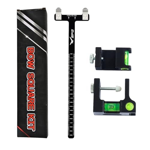 Bow Square Level Kit 2 Pack - Archery Bow String Level Turning Kit, T Black