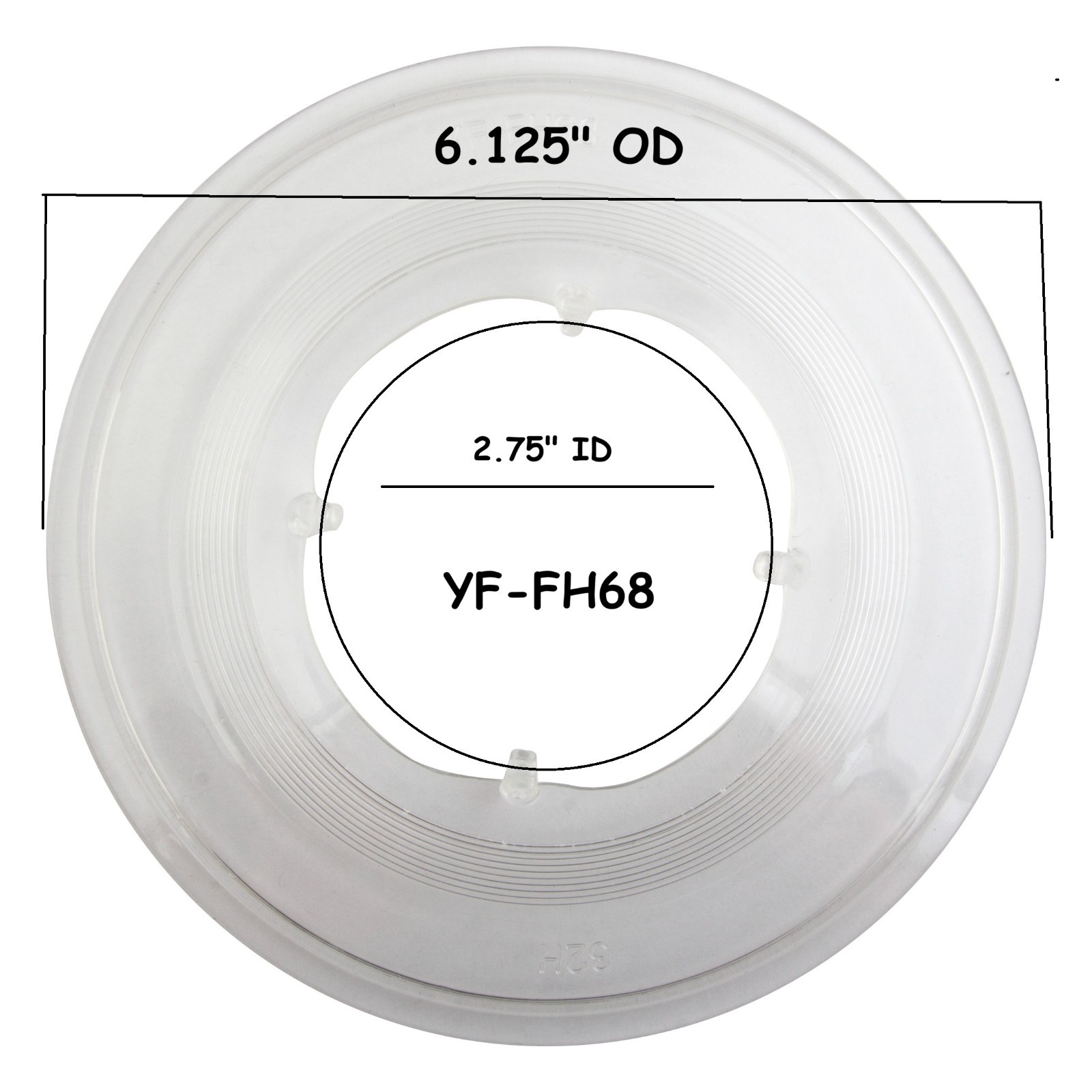 SPOKE PROTECTOR Sunlite 32H 4 Prong 2.75" ID 6.125" OD Clear YF-FH68 18043
