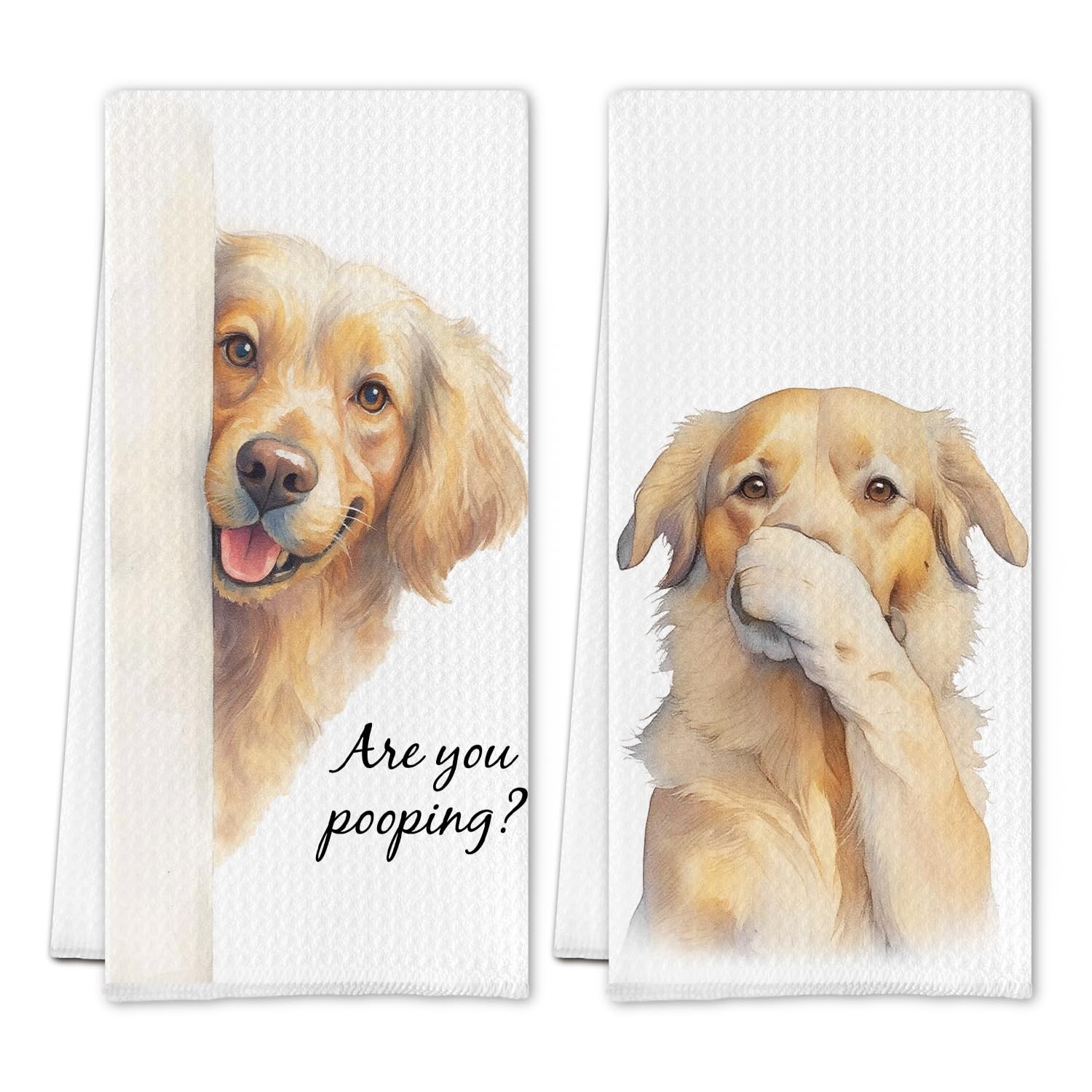 SereneHanctuary Golden Retriever Bathroom Hand Towels, Gifts for Golden Retri...