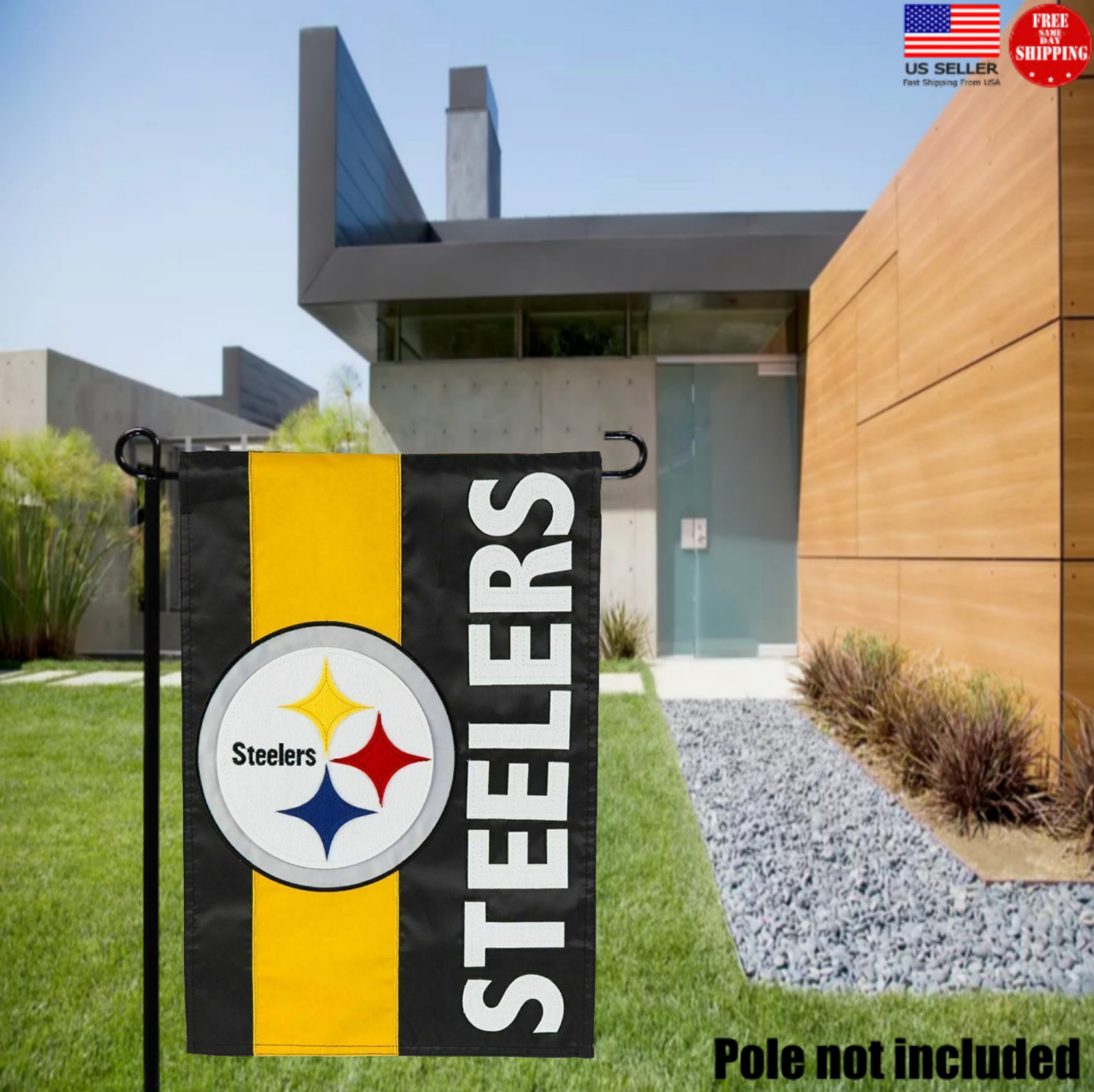 Pittsburgh STEELERS Porch HOUSE GARDEN FLAG Outdoor BANNERS BANNER 12.5 X 18
