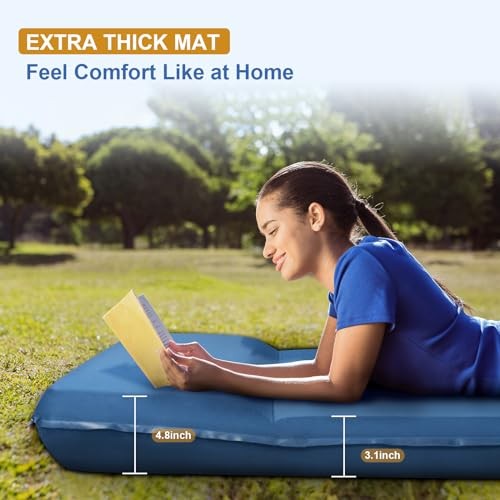 Self Inflating Sleeping Pad for Camping 3.1" Ultra-Thick Memory Foam Camping