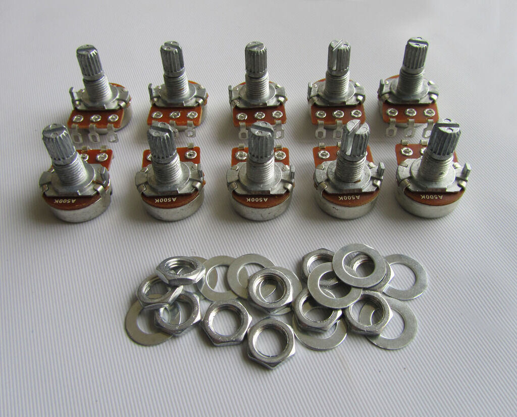 10pcs Audio 500K Electric Guitar Mini Pots Short Split Shaft Potentiometer A500K