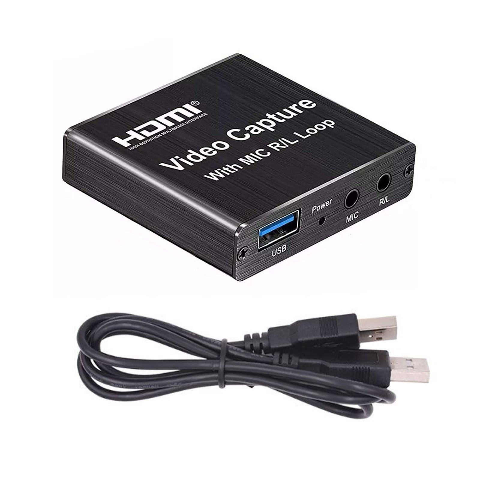 Alloy Video Capture Card 4K Screen Record Game Streamer Device MIC R/L Loop