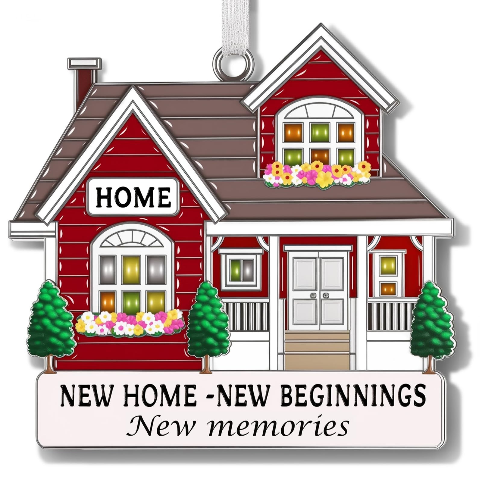 Zerobe 2026 Metal Red Housewarming Ornament – New Home Gift for Homeowners