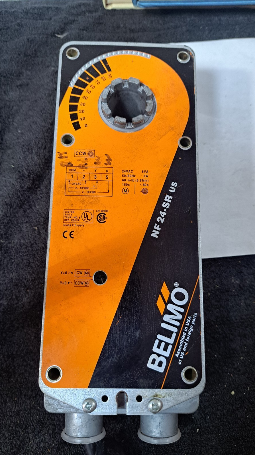 Belimo LF24-SR US Spring Return Actuator, 35 Lb in 24VAC