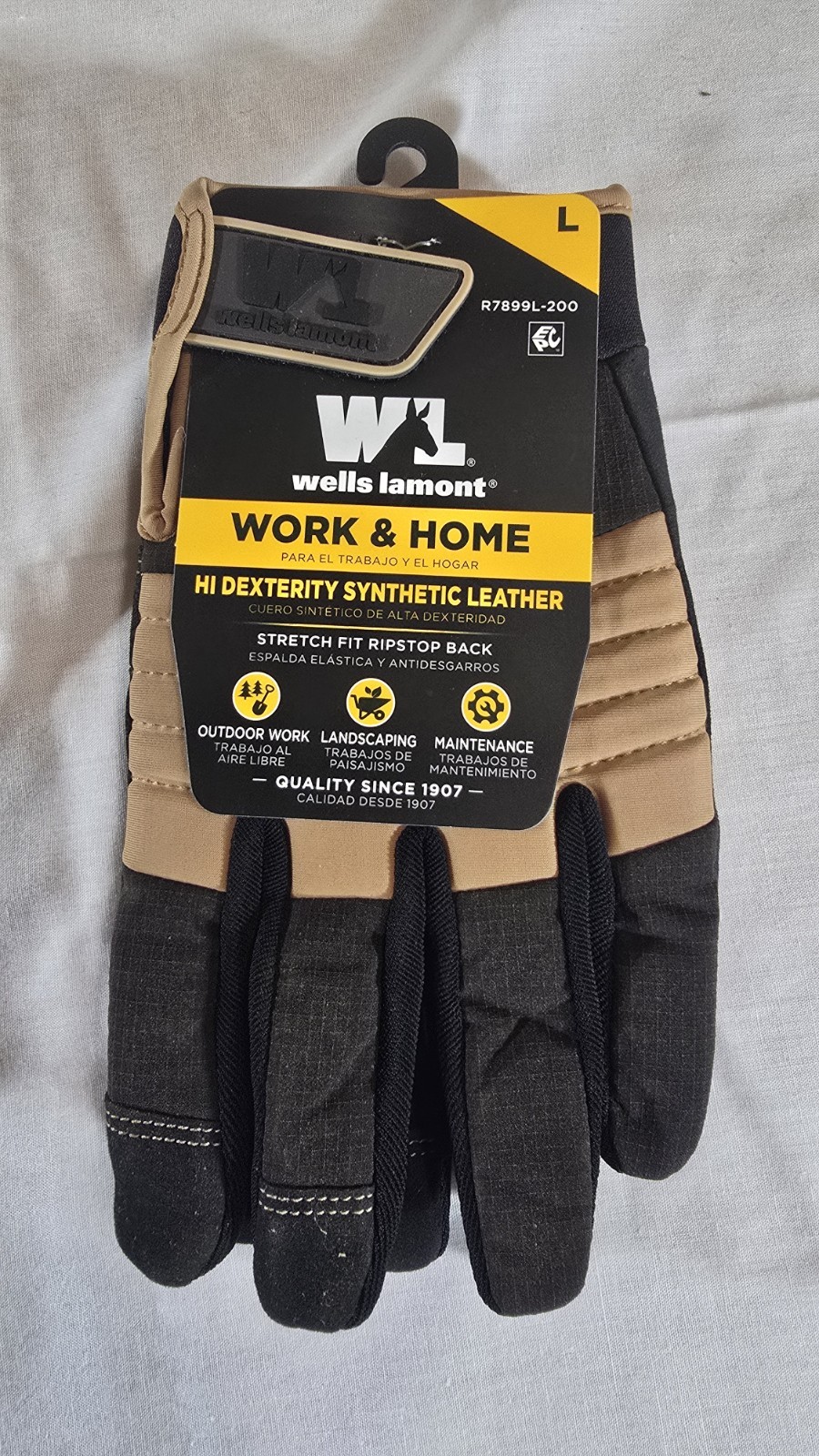 Wells Lamont Mens Pair HIgh Dexterity  Synthetic Leather Gloves Large