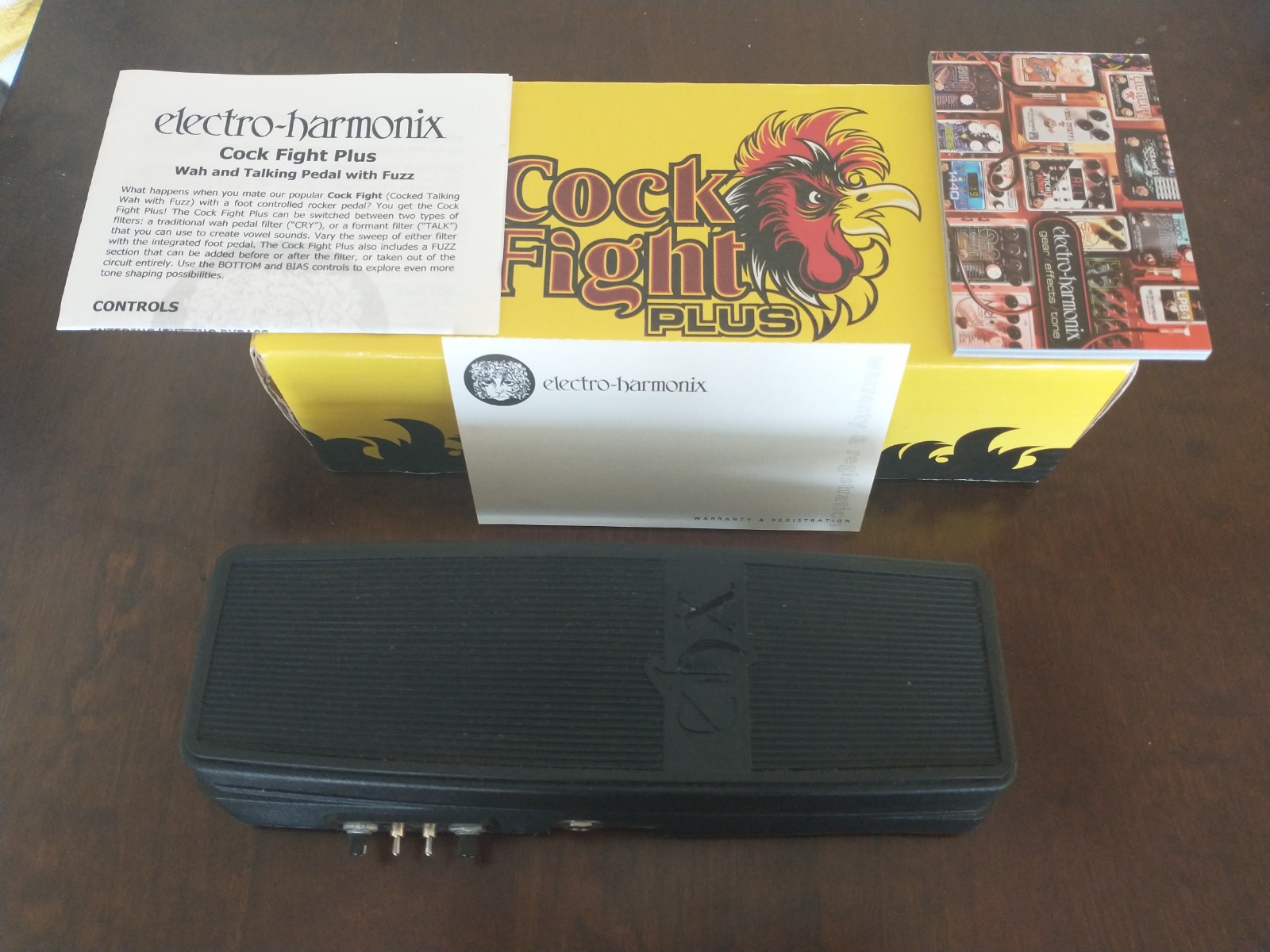 Electro-Harmonix EHX Cock Fight Plus Talking Wah Guitar Effect Pedal with Fuzz
