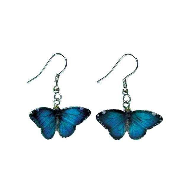 Little Critterz Jewelry - Blue Morpho Butterfly - Porcelain Earrings Jewelry