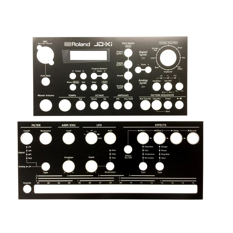 Roland Synthesizer Overlay Sheet JD-XI JD-XI-RD JD-XI-WH Replacement Repair