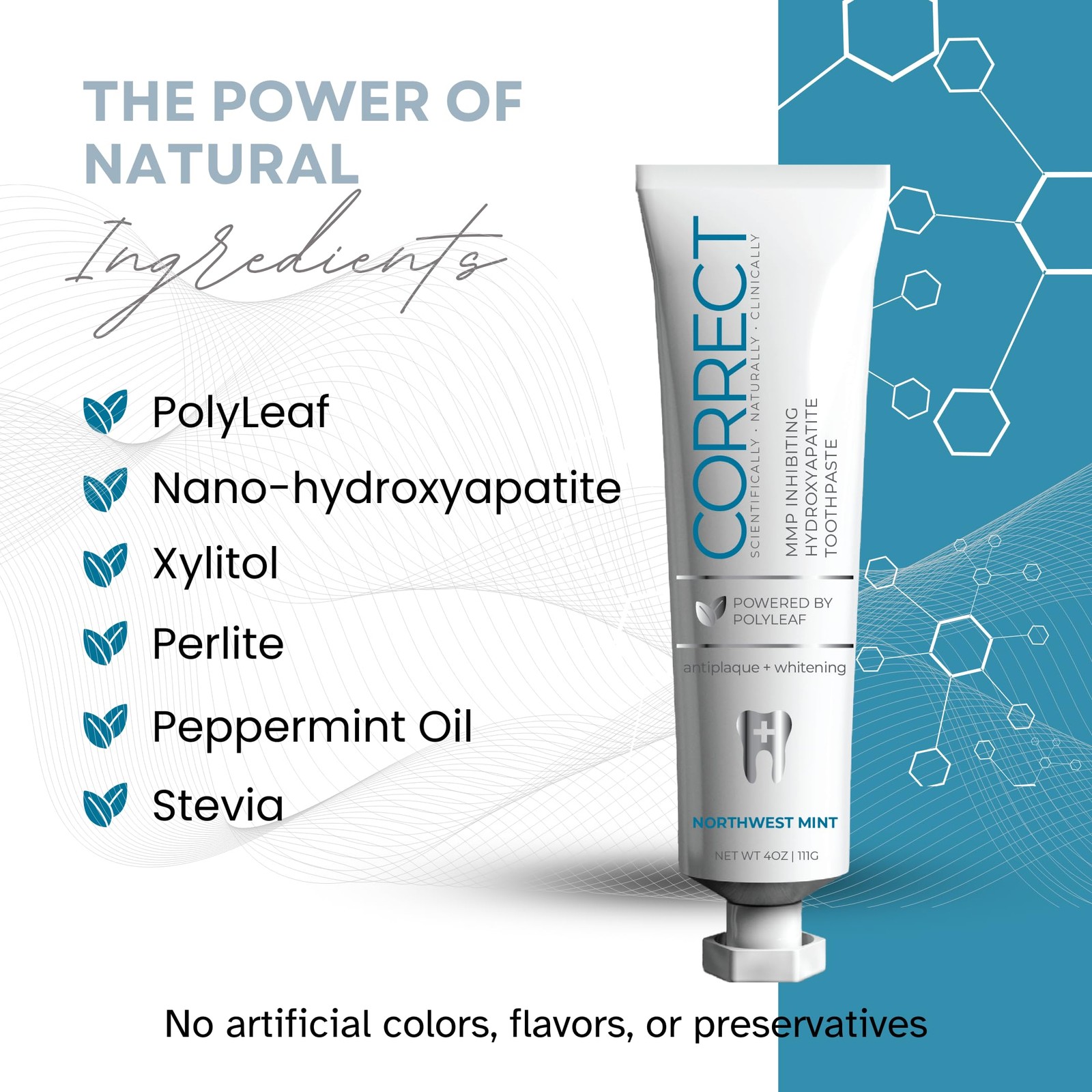 Fluoride Free Hydroxyapatite Toothpaste for Whitening & Sensitivity 4oz