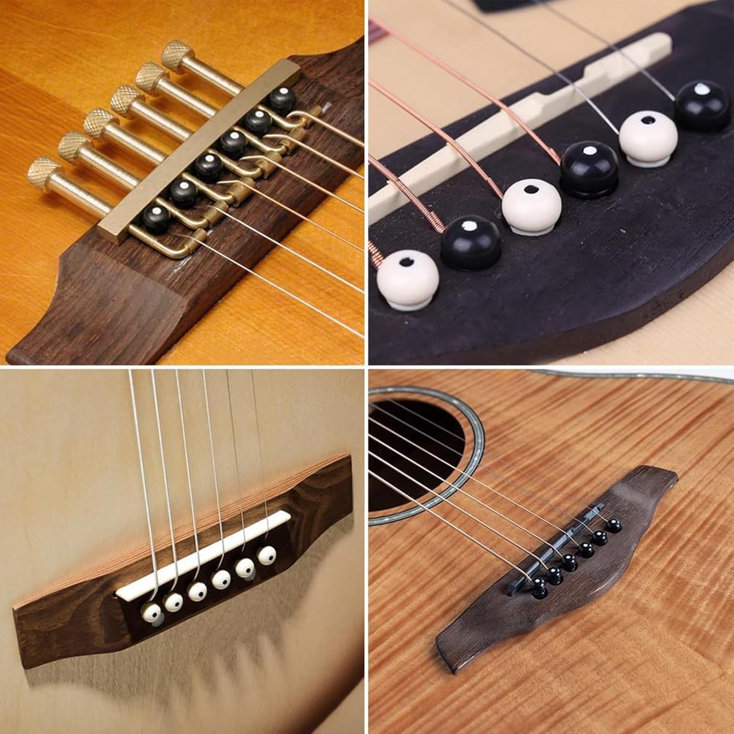 Acoustic Guitar Bridge Pin Puller 12pc with Saddle Nut