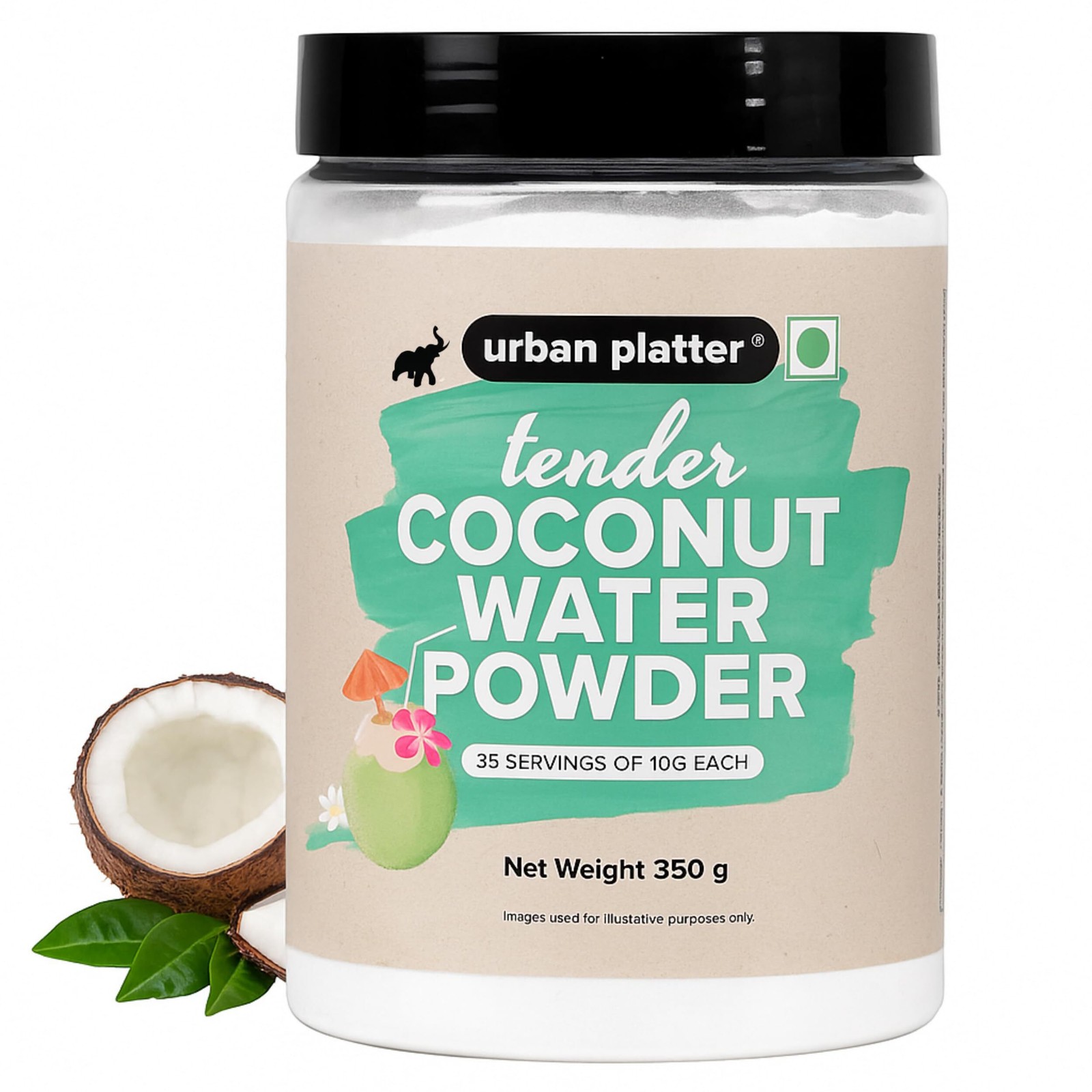 Urban Platter Tender Coconut Water Powder | 12.35 Oz (350g) | Refreshing Energy