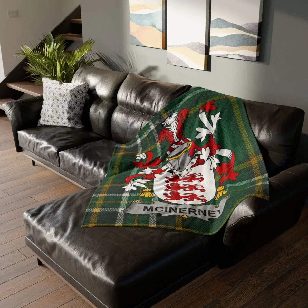 McInerney Irish Family Crest Tartan Blanket