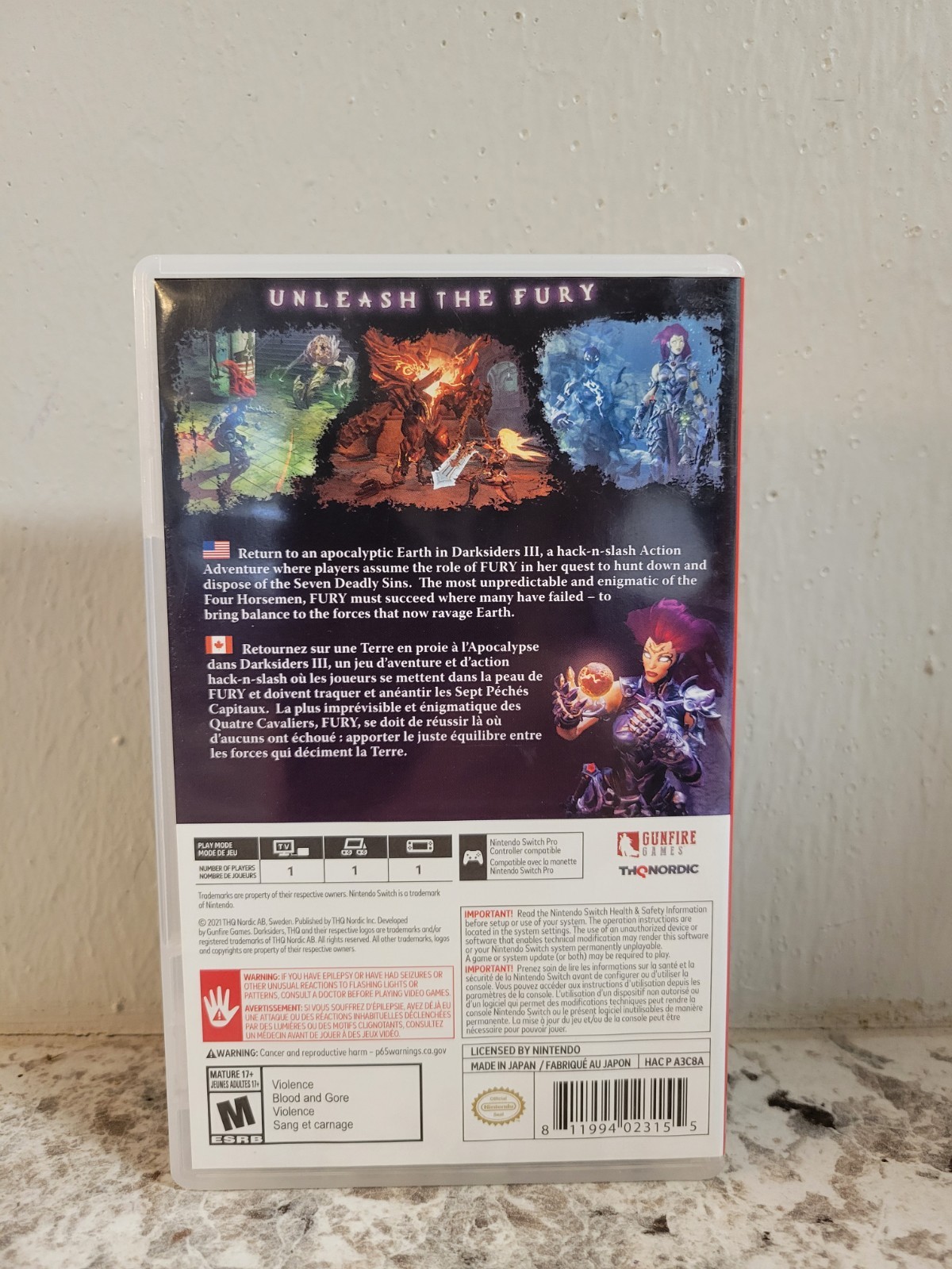 Darksiders III 3 (Nintendo Switch, 2021) CASE ONLY NO GAME FAST SAME DAY SHIP