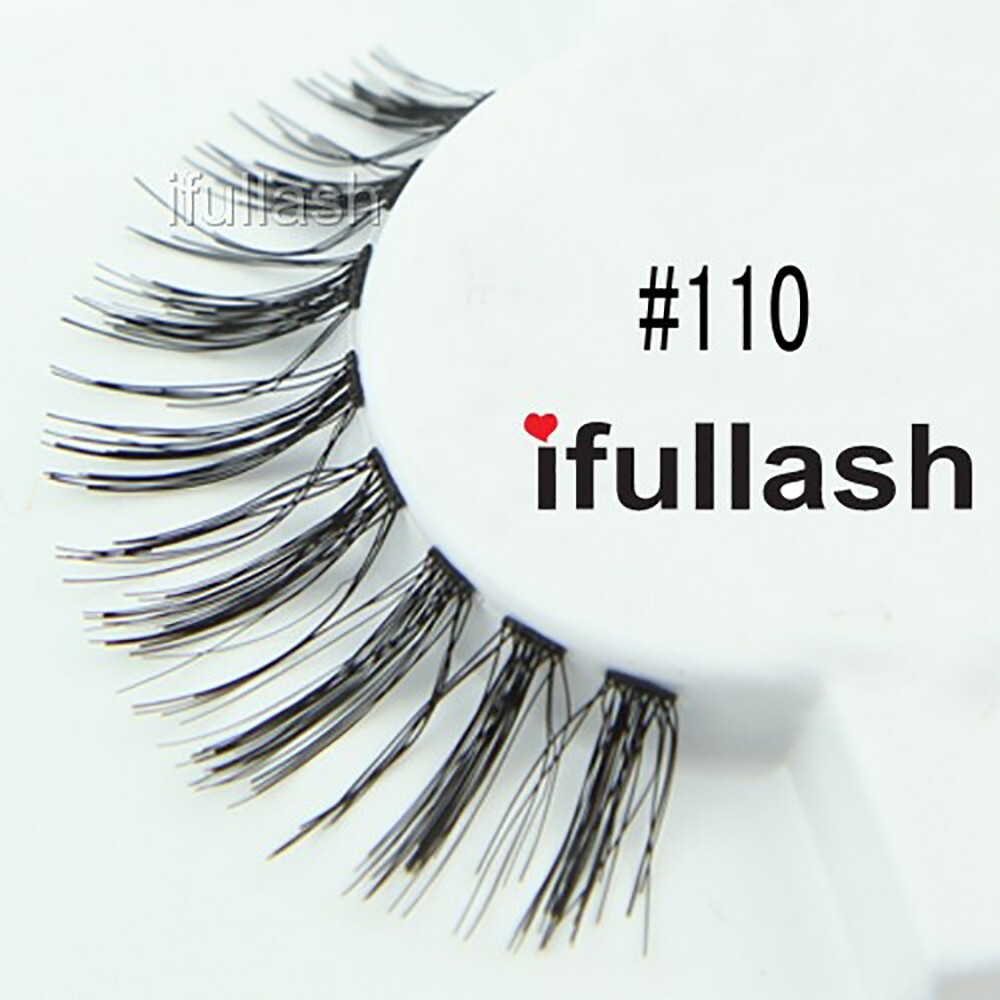 #110 ifullash 6,12 Pairs 100% Human Hair False Black Eyelashes