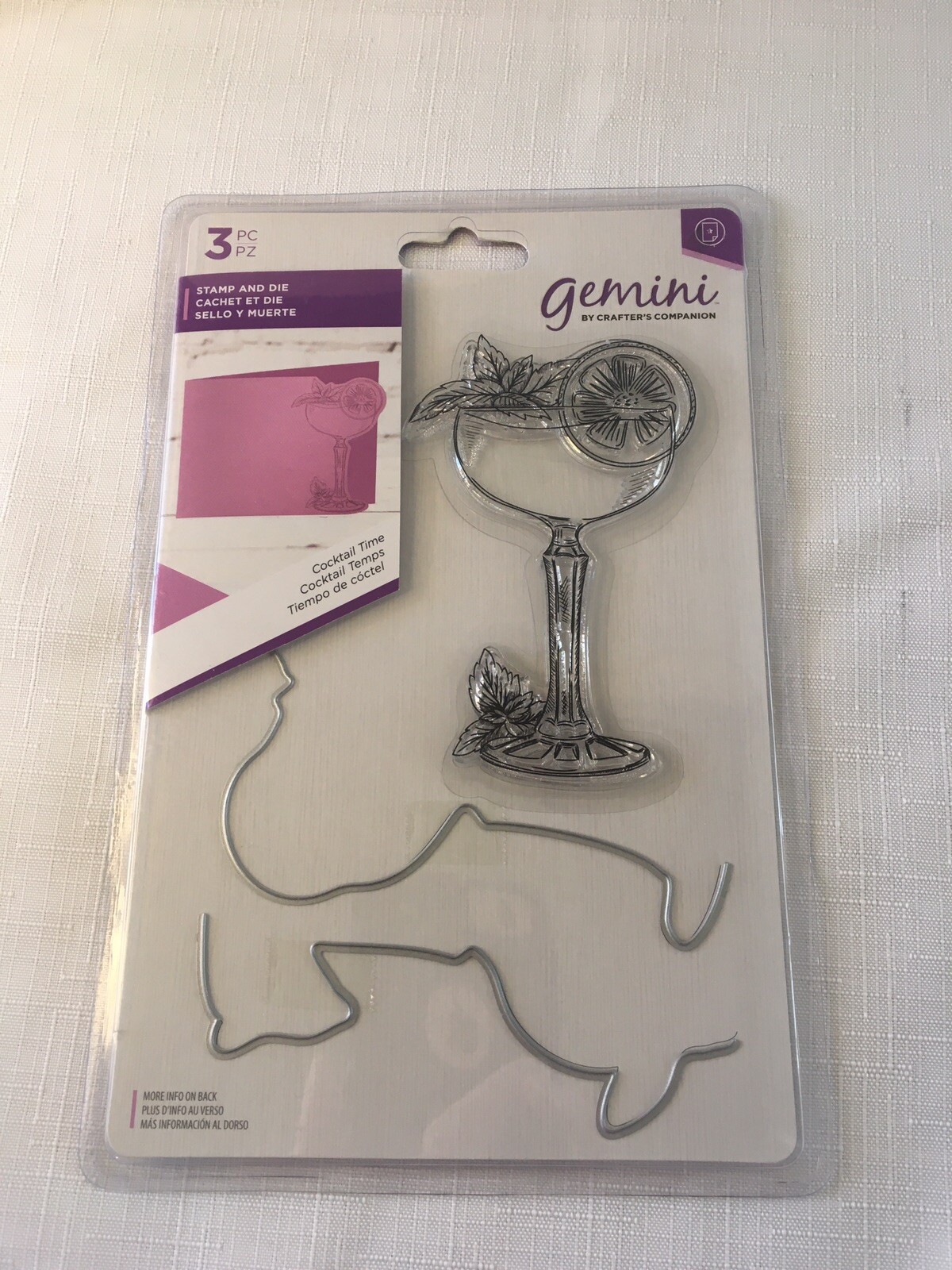 Gemini Margarita Stamp & Die Set "Cocktail Time" by Crafter's Companion A1