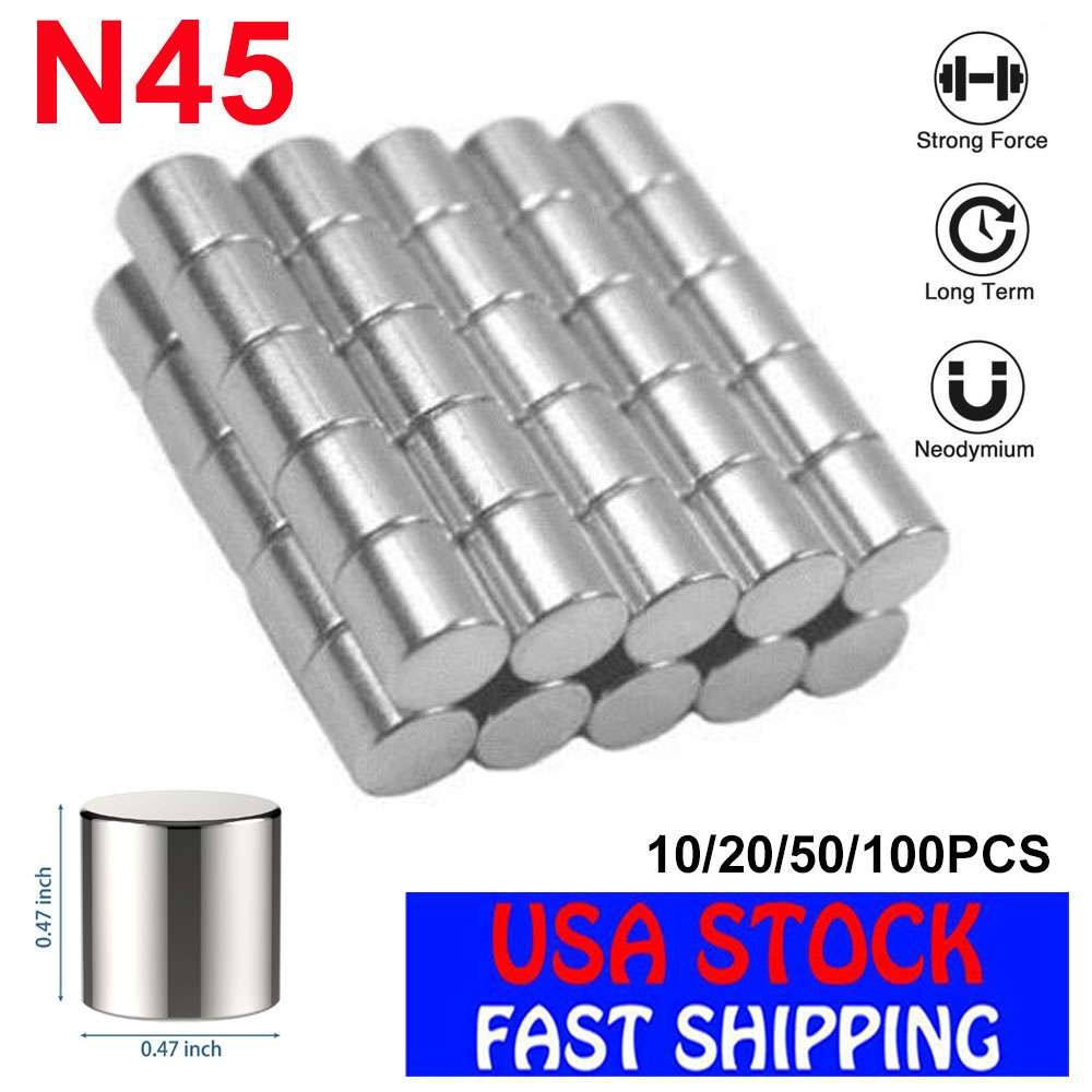 12*12mm Super Strong Neodymium Rare Earth Cylinder Magnets N45 Wholesale