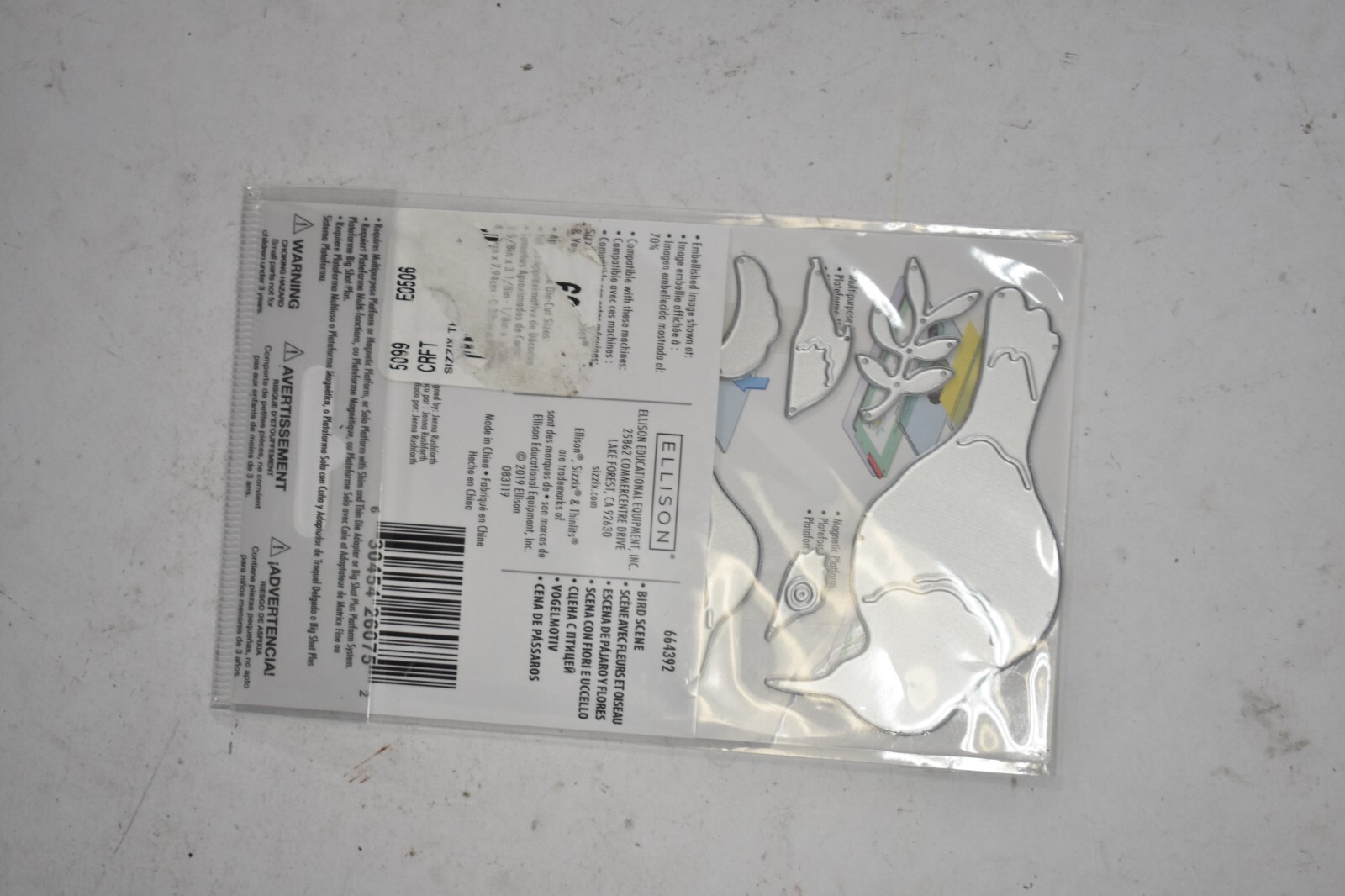 Sizzix Thinlits Die Set Jennar 14 Piece Set 664392 Bird On Fig Design Floral