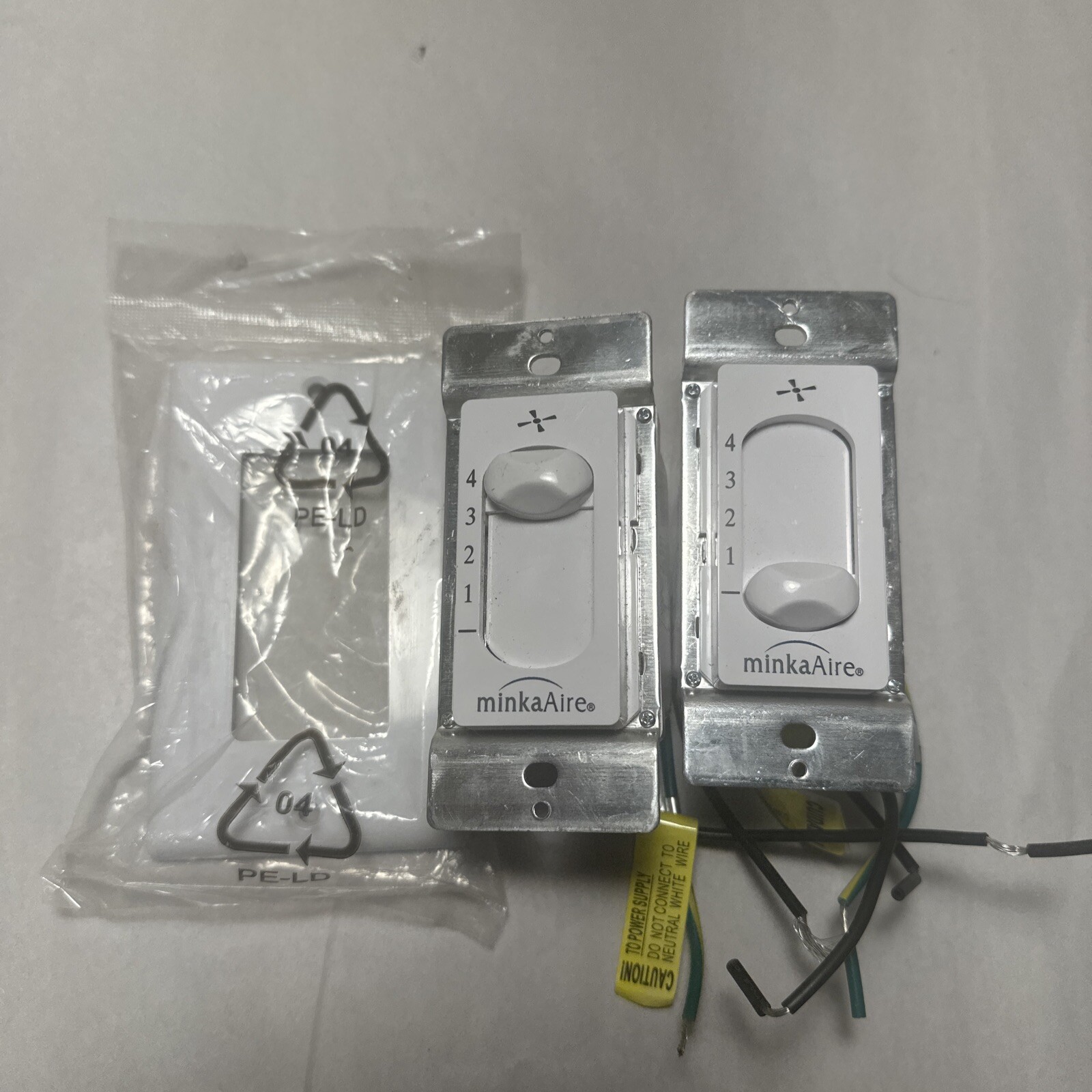 (2) MinkaAire WC116 4 Speed Fan Controls - White