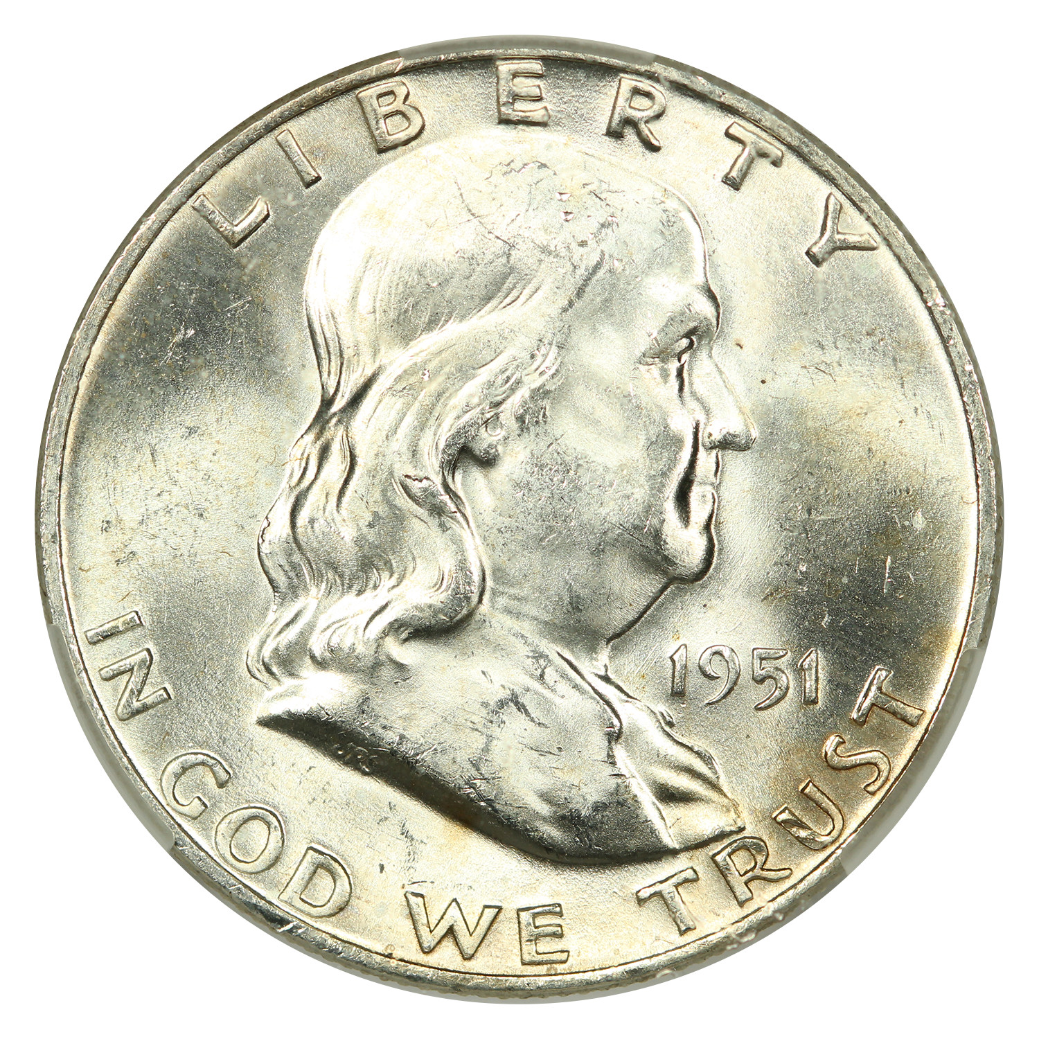 1951-D 50C CACG MS63FBL - Franklin Half Dollar