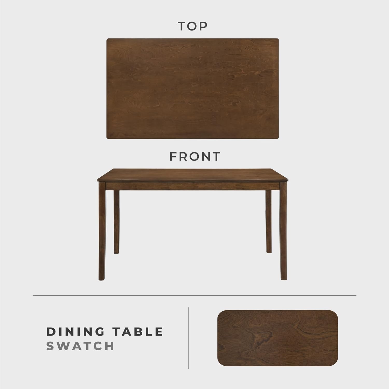 55.5" Dining Table 4 Modern Rectangular Dining Room Table Wood Dining Table