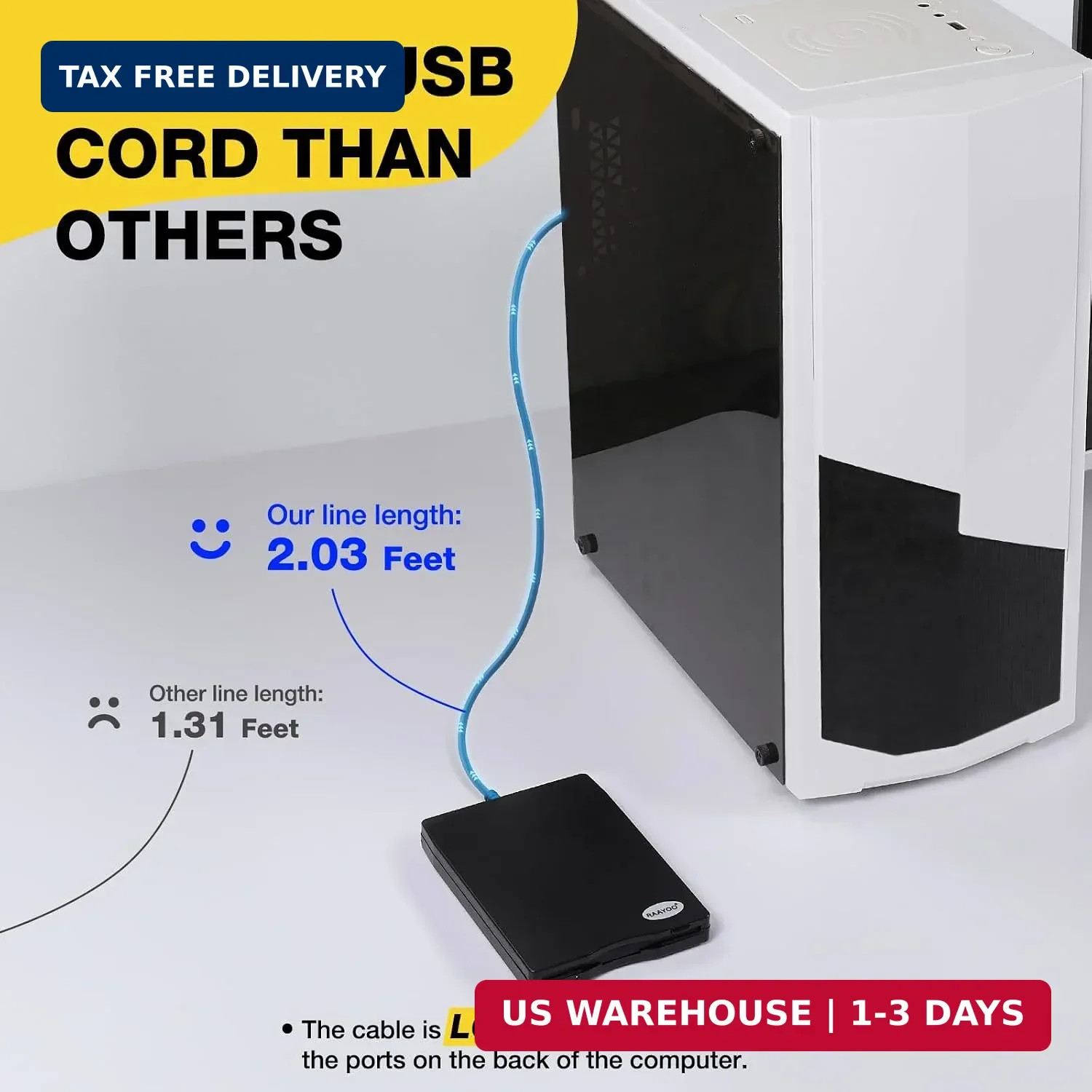 Share RAAYOO Floppy Disk Reader USB Type A/C Black