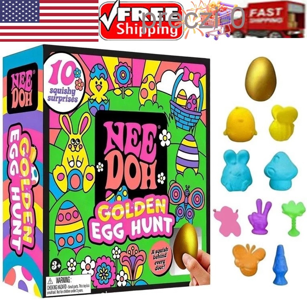 NeeDoh Easter Golden Egg Hunt Mystery (10 Squishy Surprises!) Collectibles Gifts