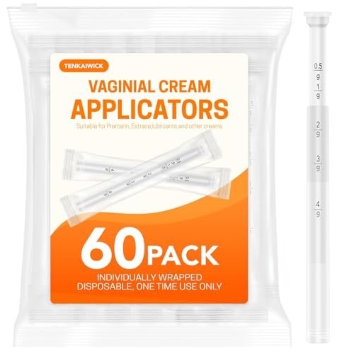 60 Pack Disposable Vaginal Applicators for Creams, Gels & Suppositories, Soft Ti