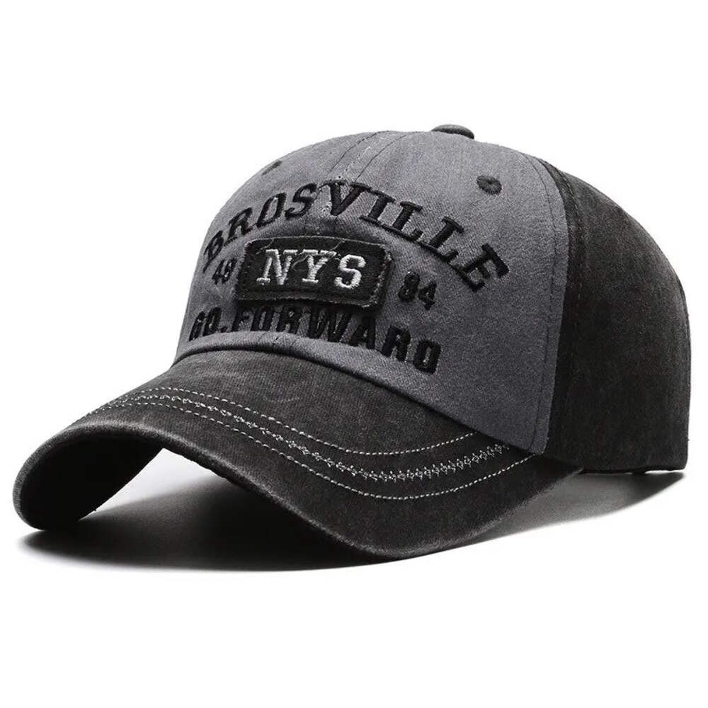 Distressed Washed Cotton Baseball Cap Men Letter Embroidered Sun Protection Hat