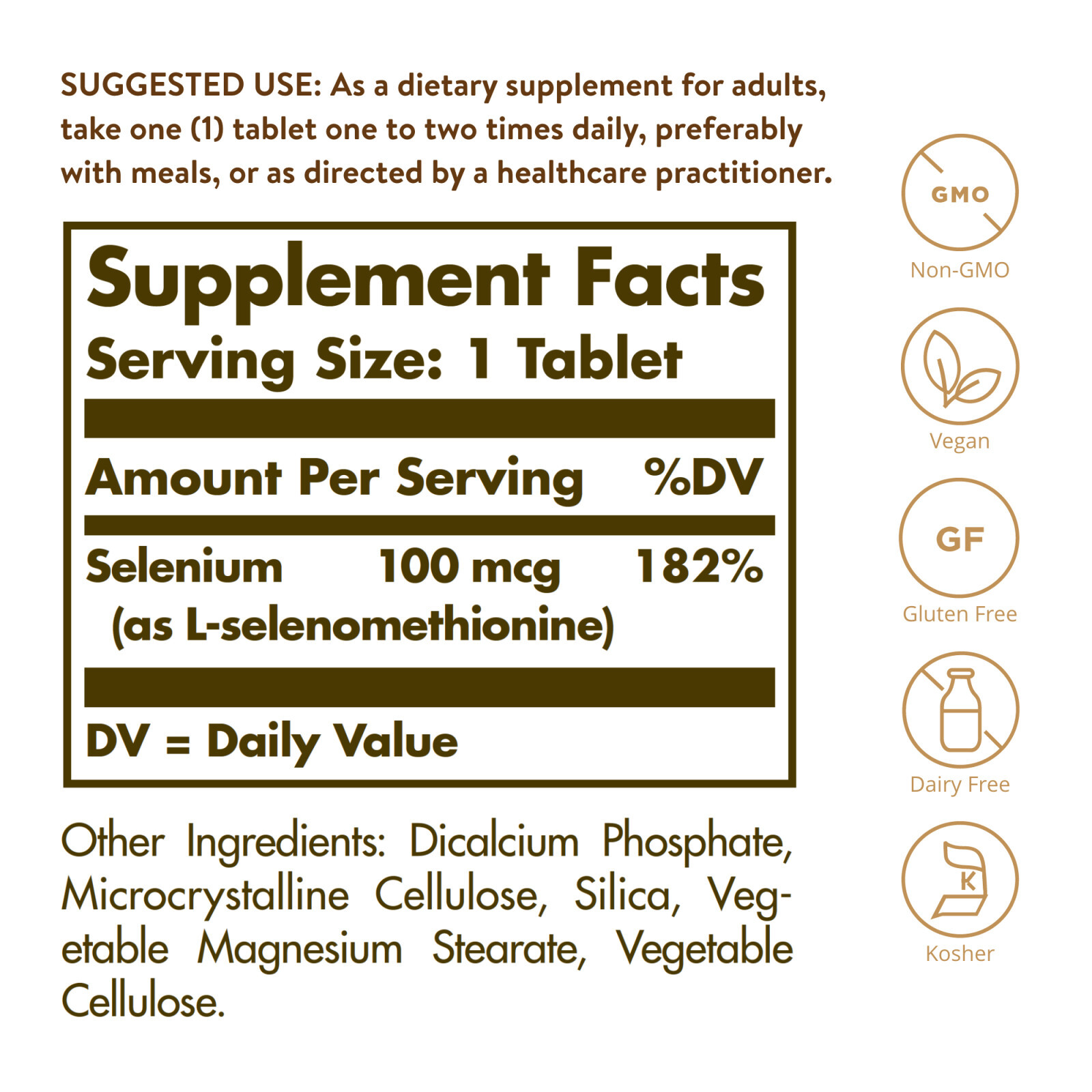 Solgar Yeast-Free Selenium 100 mcg 100 Tablets