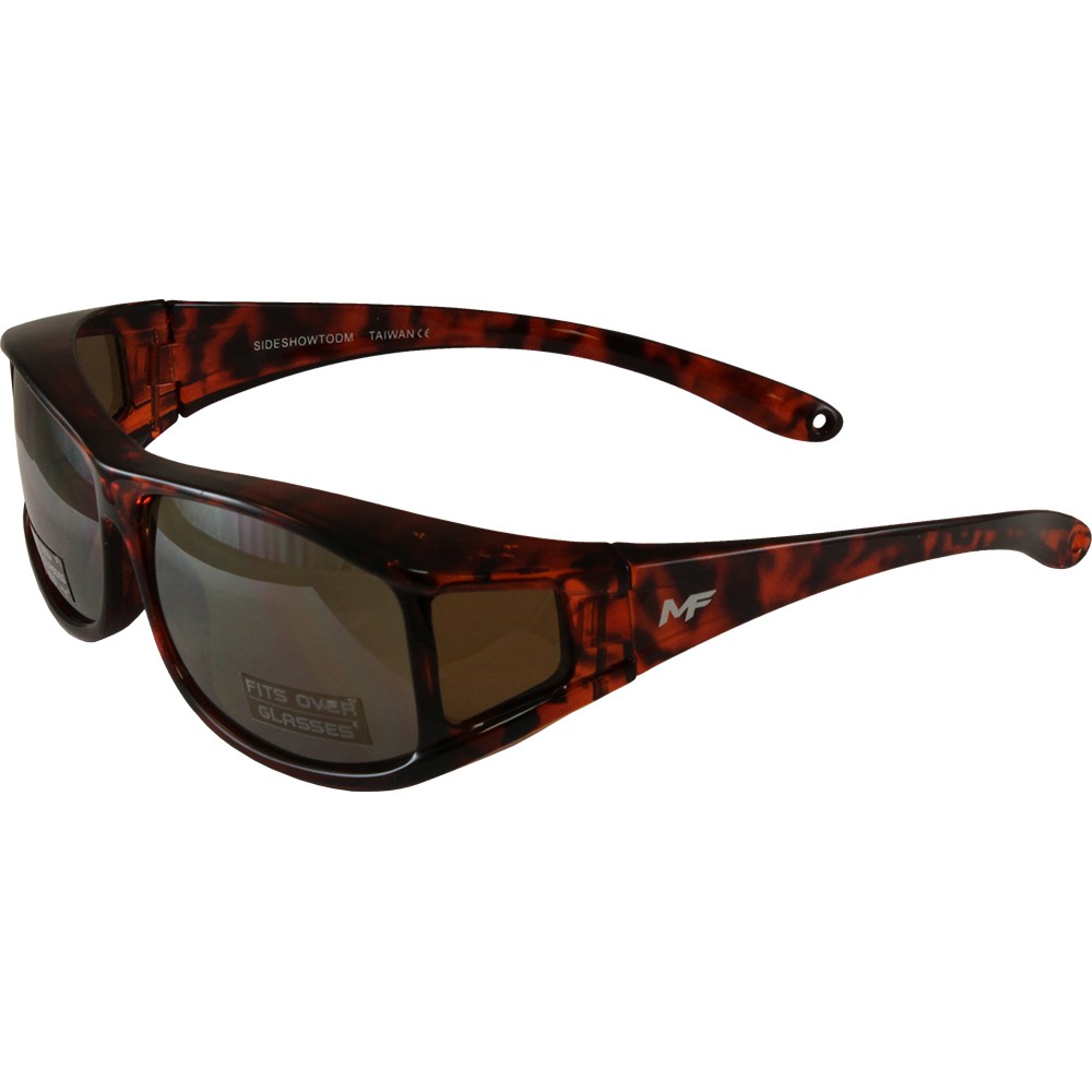 MotoFrame Over The Glasses Sunglasses Tortoise Frame Driving Mirror Lens + Bag