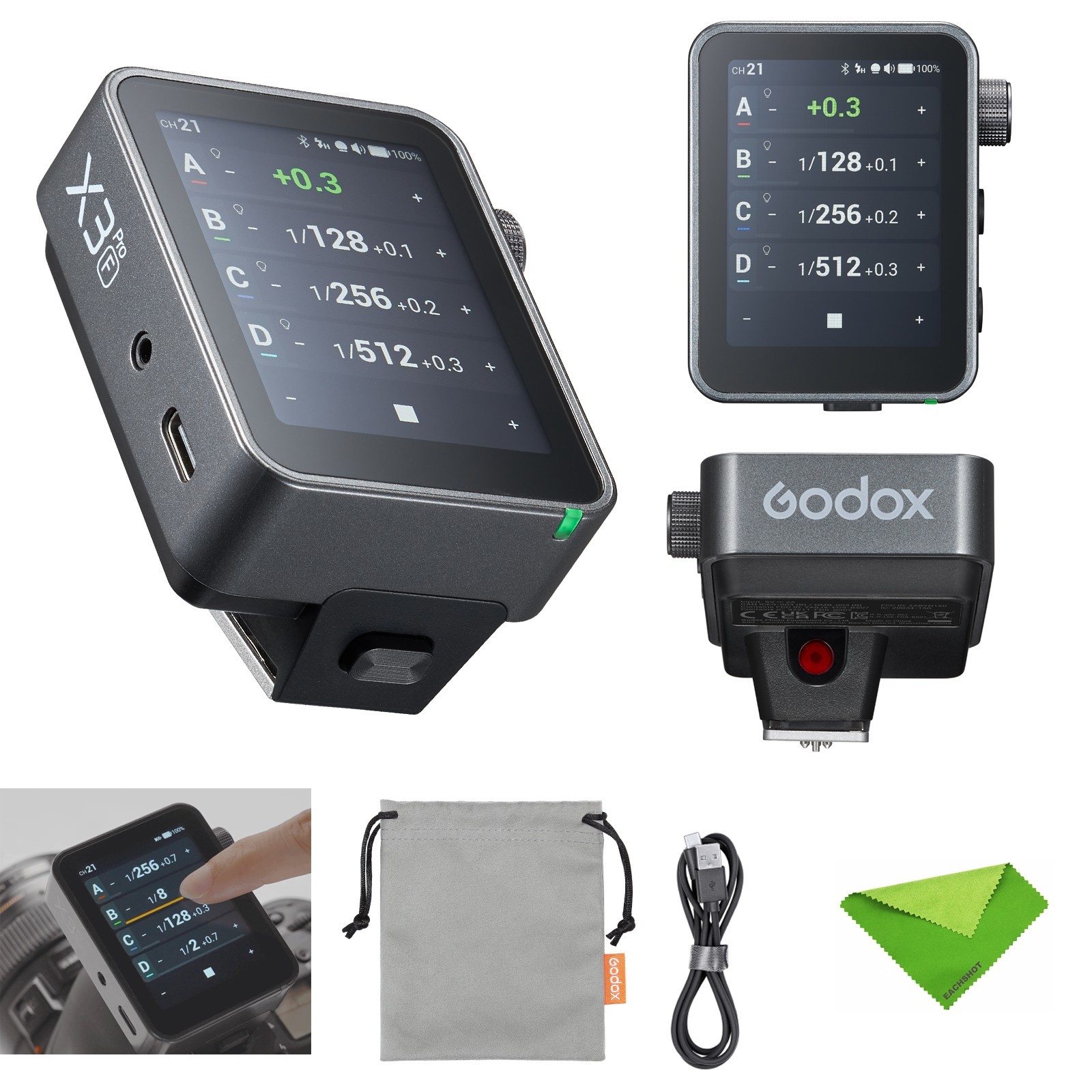 Godox X3Pro F Touchscreen TTL Wireless 2.4" LCD Screen Flash Trigger for Fuji
