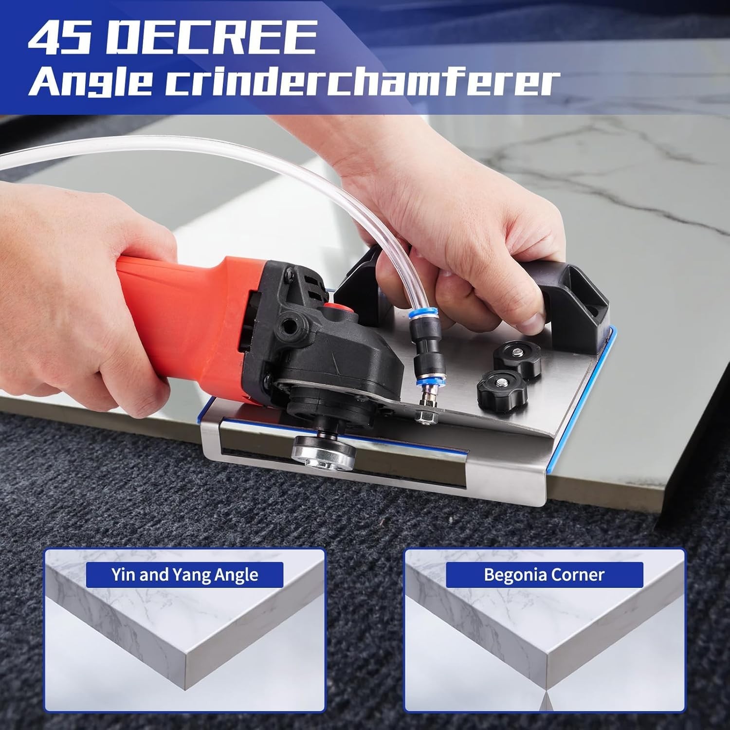 45 Degree Tile Chamfering Tool, Angle Grinder Stand for 45° Tile Cutting, Tile C