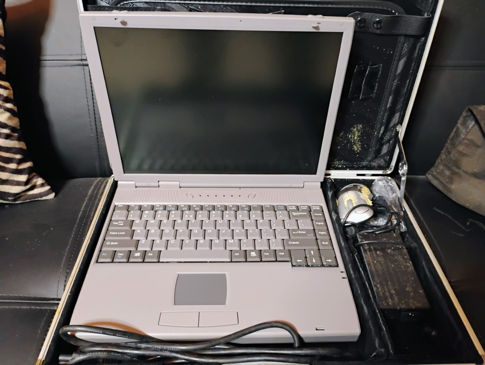 vintage laptop computer with Mezzi Aluminum case