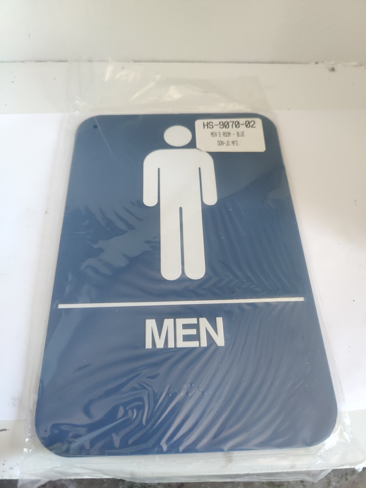 Don-Jo HS-9070-02 DON-JO ADA COMPLIANT SIGN, Mens  ROOM BLUE With Braille 6x9