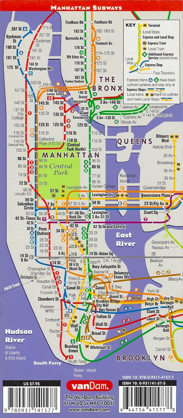 Manhattan, New York, w/ "Ground Zero" Info., Folded Laminated Map by VanDam