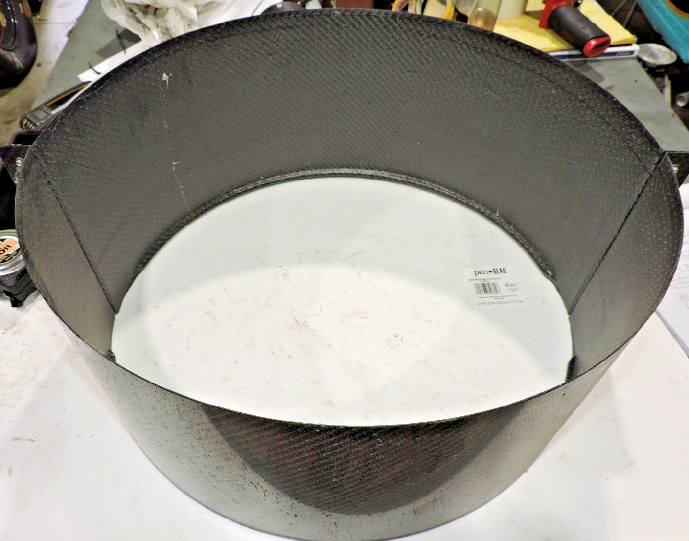 NEW Carbon Fiber radiator fan shroud 16 1/2" ID x 8" camlocks Late Model Nascar