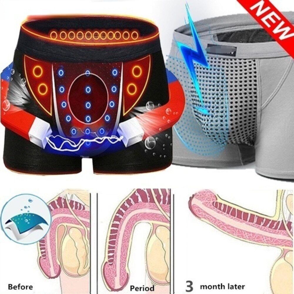 2PCS Men's Magnetic Therapy Health Panties 63 Magnet Reinforced Boxer Briefs