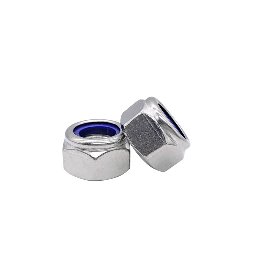 Fine Thread 304 Stainless Steel DIN985 Nylon Insert Lock Nut Hex Nylock Nut