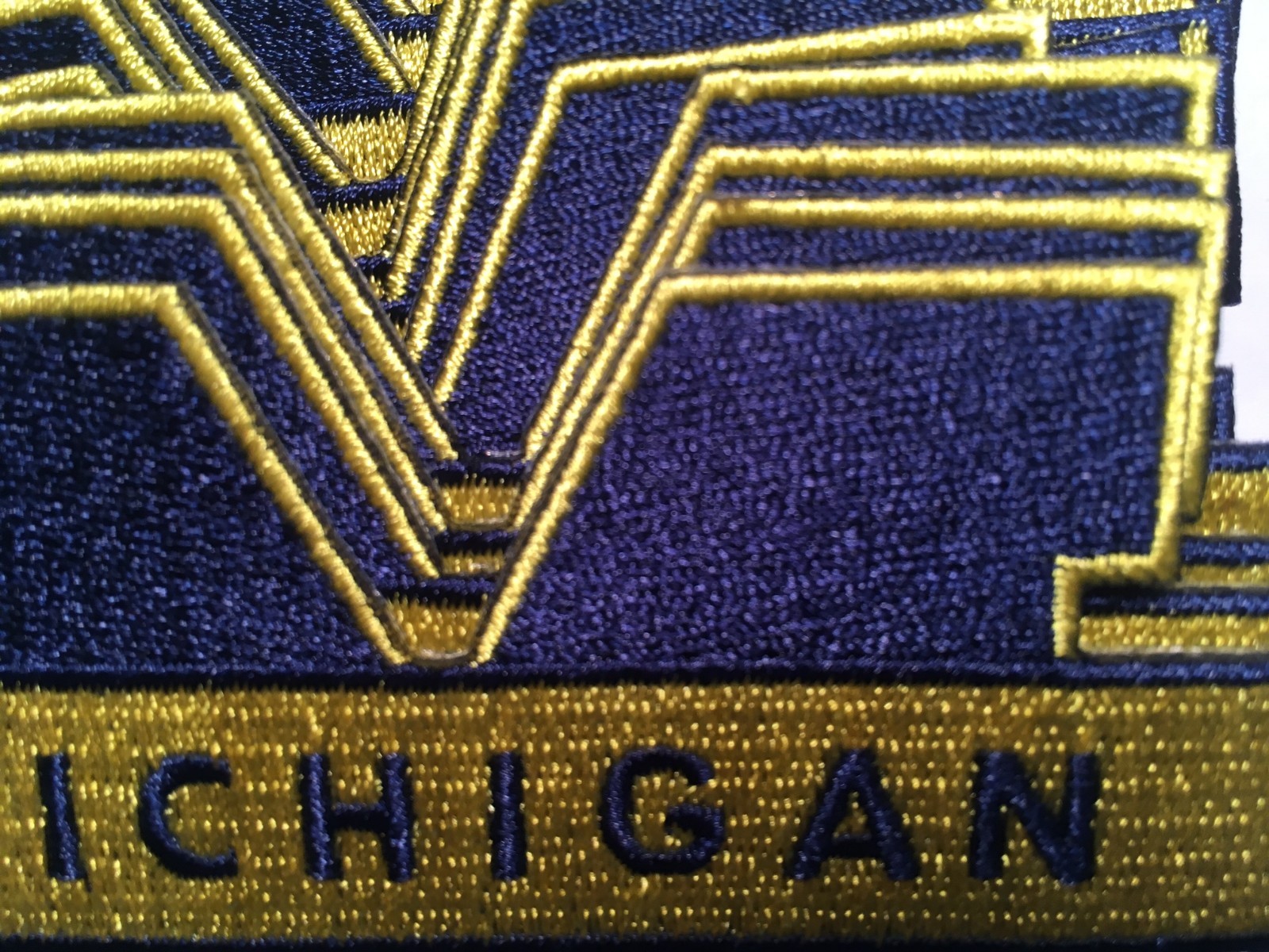 U of Michigan patch Wolverines M embroidered iron on patch 3 7/8" wide Michigan