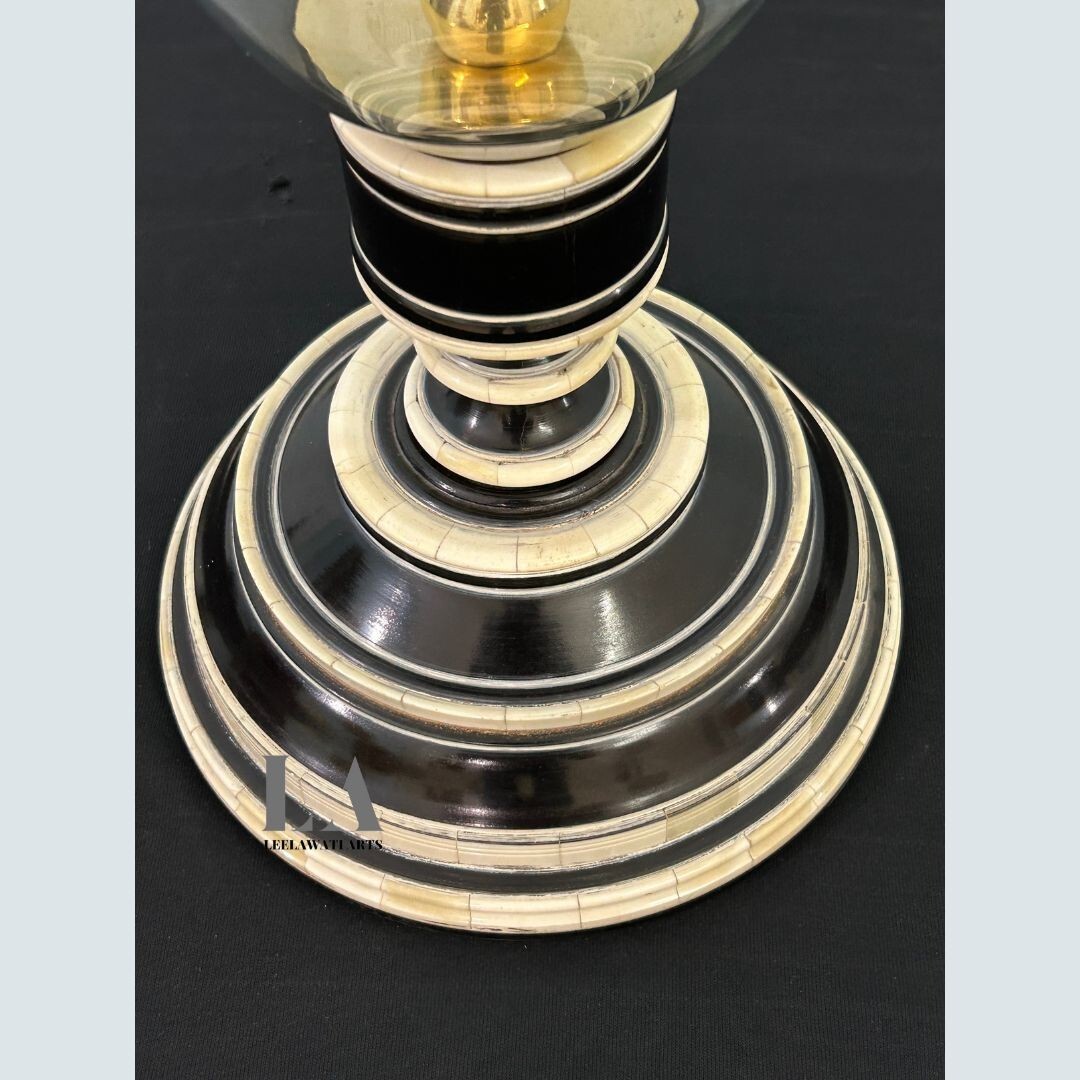 Leelawati Arts : Luxury Home Décor Wood Bone Inlay Hurricane candle holders base