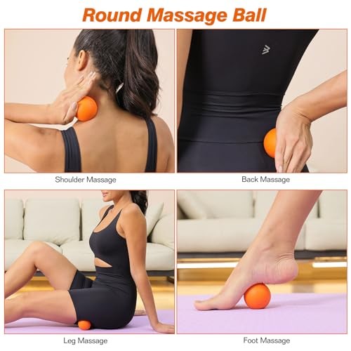 5 in 1 Foam Roller Set - Trigger Point Foam Back Roller, Muscle Roller Orange