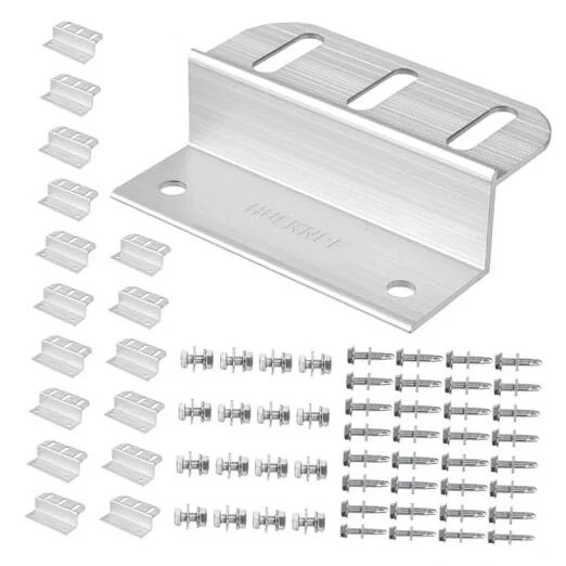 Z Brackets Solar Panel Mounting Kit (16 Pack) Heavy Duty Multi-Slot Aluminum