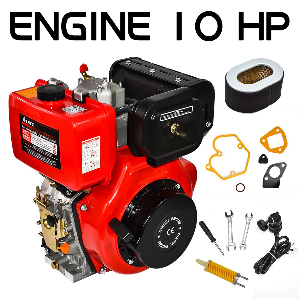 10HP Diesel Engine Recoil Start 411CC Single Cylinder Air-cooled 4 Stroke Fuel